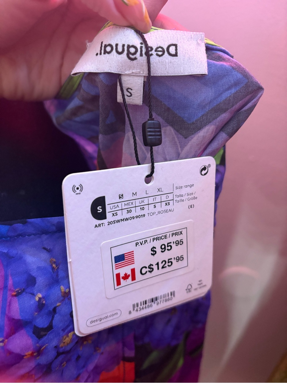 Desigual Purple Blue Floral Top - Picture 5 of 6